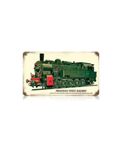 Prussian State Railway Vintage Sign, Trains, Metal Sign, Wall Art, 14 X 8 Inches