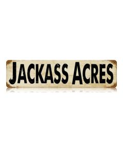 Jackass Acres Vintage Sign, Oil & Petro, Metal Sign, Wall Art, 20 X 5 Inches