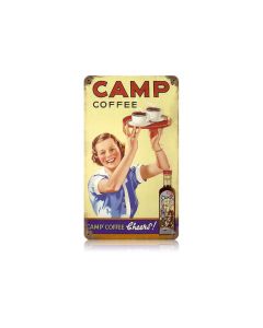 Camp Coffee Vintage Sign, Oil & Petro, Metal Sign, Wall Art, 8 X 14 Inches
