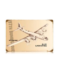 B-29 Superfortress Vintage Sign, Aviation, Metal Sign, Wall Art, 18 X 12 Inches