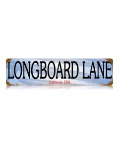 Longboard Lane Vintage Sign, Transportation, Metal Sign, Wall Art, 20 X 5 Inches