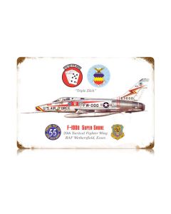 Super Sabre Vintage Sign, Aviation, Metal Sign, Wall Art, 18 X 12 Inches