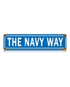 The Nay Way Vintage Sign, Military, Metal Sign, Wall Art, 20 X 5 Inches