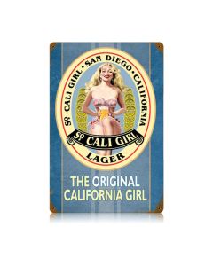 So Cali Girl Vintage Sign, Humor, Metal Sign, Wall Art, 12 X 18 Inches