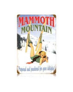 Mammoth Mountain Vintage Sign, Pinup Girls, Metal Sign, Wall Art, 18 X 12 Inches