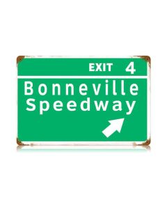Bonneville Speedway Vintage Sign, Transportation, Metal Sign, Wall Art, 18 X 12 Inches