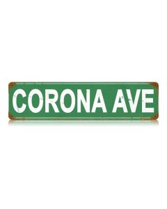 Corona Ave Vintage Sign, Oil & Petro, Metal Sign, Wall Art, 20 X 5 Inches