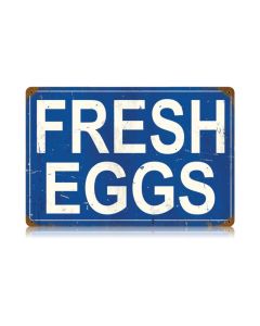 Fresh Eggs Vintage Sign, Food & Drink, Metal Sign, Wall Art, 18 X 12 Inches