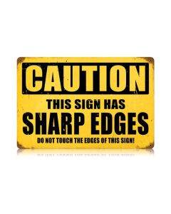 Sharp Edges Vintage Sign, Oil & Petro, Metal Sign, Wall Art, 18 X 12 Inches