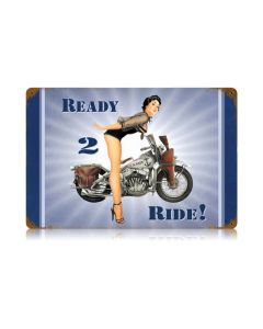 Navy Ready 2 Ride Vintage Sign, Military, Metal Sign, Wall Art, 18 X 12 Inches