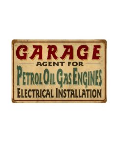 Petrol Garage Vintage Sign, Transportation, Metal Sign, Wall Art, 18 X 12 Inches