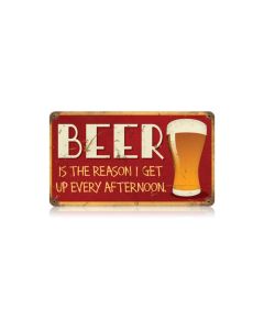 Beer Afternoon Vintage Sign, Man Cave, Metal Sign, Wall Art, 14 X 8 Inches