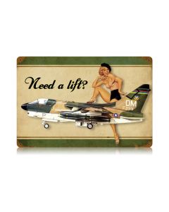 Need A Lift Corsair Vintage Sign, Aviation, Metal Sign, Wall Art, 18 X 12 Inches