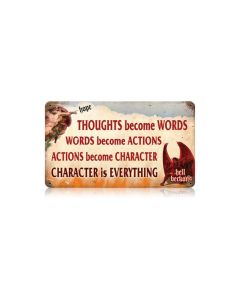 Character Is Everything Vintage Sign, Oil & Petro, Metal Sign, Wall Art, 14 X 8 Inches