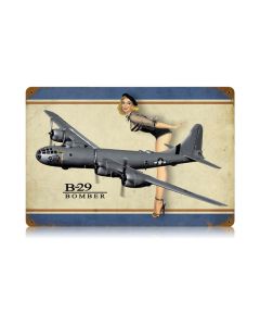 B-29 Bomber Legs Vintage Sign, Aviation, Metal Sign, Wall Art, 18 X 12 Inches