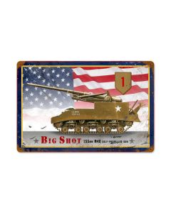M40 Bigshot Vintage Sign, Military, Metal Sign, Wall Art, 12 X 18 Inches