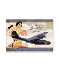 Pby Beautiful Vintage Sign, Aviation, Metal Sign, Wall Art, 12 X 18 Inches