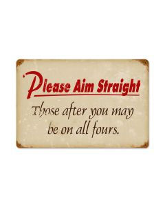 Please Aim Straight Vintage Sign, Oil & Petro, Metal Sign, Wall Art, 18 X 12 Inches