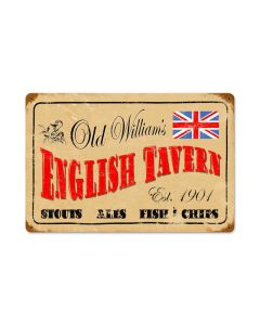 English Tavern Vintage Sign, Humor, Metal Sign, Wall Art, 18 X 12 Inches