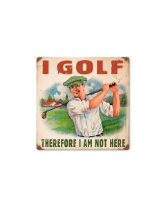 I Golf Vintage Sign, Humor, Metal Sign, Wall Art, 12 X 12 Inches