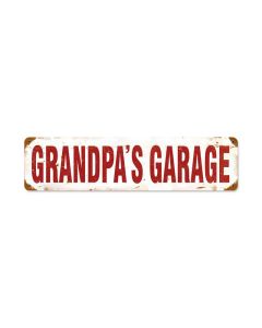 Grandpa'S Garage Vintage Sign, Transportation, Metal Sign, Wall Art, 5 X 20 Inches