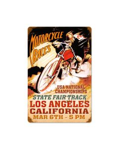 La Motorcycles Vintage Sign, Motorcycle, Metal Sign, Wall Art, 18 X 12 Inches