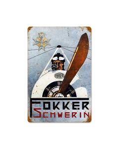 Fokker Schwerin Vintage Sign, Aviation, Metal Sign, Wall Art, 18 X 12 Inches