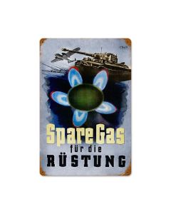 Spare Gas Vintage Sign, Oil & Petro, Metal Sign, Wall Art, 18 X 12 Inches