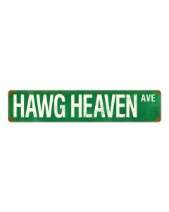 Hawg Heaven Ave Vintage Sign, Transportation, Metal Sign, Wall Art, 6 X 28 Inches
