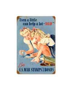 Us War Stamps Vintage Sign, Military, Metal Sign, Wall Art, 18 X 12 Inches