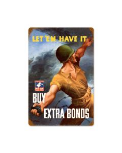 War Bond Grenade Vintage Sign, Military, Metal Sign, Wall Art, 18 X 12 Inches