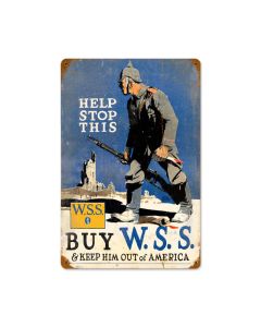 Help Stop This Vintage Sign, Military, Metal Sign, Wall Art, 18 X 12 Inches