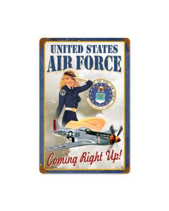 Us Air Force Girl Vintage Sign, Military, Metal Sign, Wall Art, 18 X 12 Inches