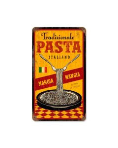Traditional Pasta Vintage Sign, Oil & Petro, Metal Sign, Wall Art, 8 X 14 Inches