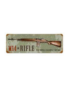 M14 Rifle Vintage Sign, Military, Metal Sign, Wall Art, 24 X 8 Inches