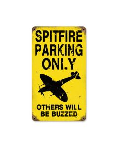 Spitfire Parking Vintage Sign, Aviation, Metal Sign, Wall Art, 8 X 14 Inches