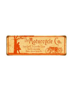 Motorcycle Company Vintage Sign, Motorcycle, Metal Sign, Wall Art, 24 X 8 Inches