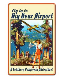 BIG BEAR AIRPORT, Other, Metal Sign, Wall Art, 12 X 18 Inches