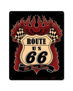 Route 66 Kicks Vintage Sign, Street Signs, Metal Sign, Wall Art, 12 X 15 Inches