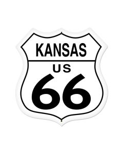 Kansas Route 66 Vintage Sign, Street Signs, Metal Sign, Wall Art, 28 X 28 Inches