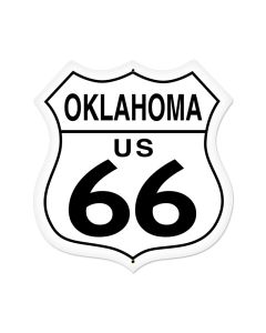 Oklahoma Route 66 Vintage Sign, Street Signs, Metal Sign, Wall Art, 28 X 28 Inches