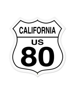 California Route 80 Vintage Sign, Street Signs, Metal Sign, Wall Art, 28 X 28 Inches