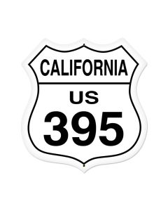 California Route 395 Vintage Sign, Street Signs, Metal Sign, Wall Art, 28 X 28 Inches