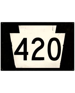 Route 420 Vintage Sign, Street Signs, Metal Sign, Wall Art, 36 X 24 Inches