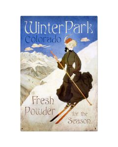 Ski Winter Park Vintage Sign, Travel, Metal Sign, Wall Art, 24 X 36 Inches