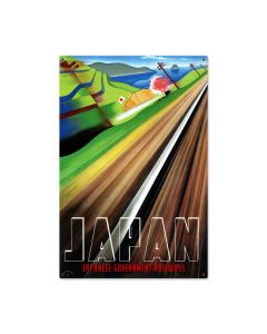 Japan Railways Vintage Sign, Home & Garden, Metal Sign, Wall Art, 24 X 36 Inches