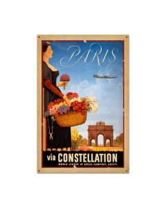 Paris Vintage Sign, Transportation, Metal Sign, Wall Art, 24 X 36 Inches