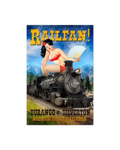 Railfan Vintage Sign, Trains, Metal Sign, Wall Art, 24 X 36 Inches