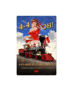 American Steam Locomotive Vintage Sign, Trains, Metal Sign, Wall Art, 24 X 36 Inches