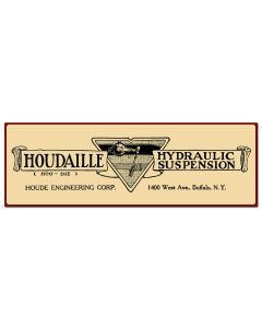Zulu 1920 Houdaille Marquee Red 36 X 12 vintage metal sign